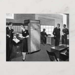 Vintage bedrijf, leidinggevende zakenmannen kantoo briefkaart