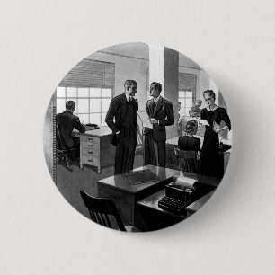 Vintage bedrijf, leidinggevende zakenmannen kantoo ronde button 5,7 cm