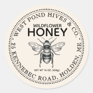 Vintage Bee Honey Étiquette