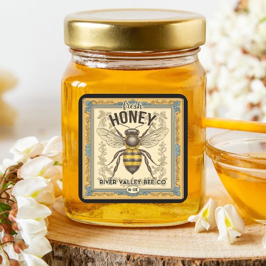 Vintage Bee Honey Étiquette