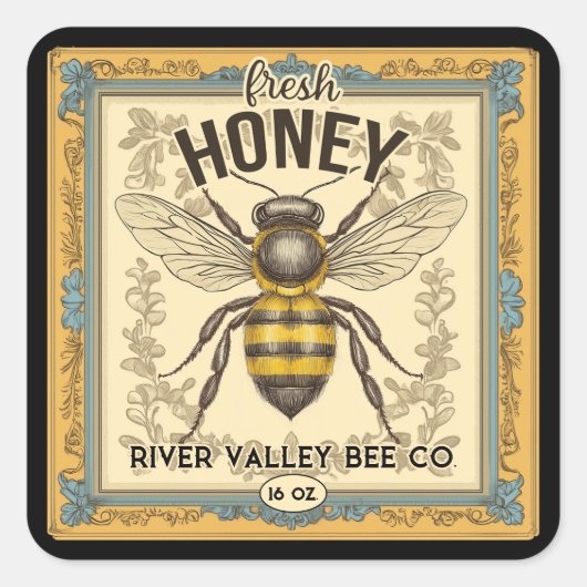 Vintage Bee Honey Étiquette (Devant)