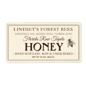 Vintage Bee Honey Étiquette Main Bouteille Livrais (Devant)