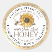 Vintage Bee Miel Étiquette Main Bouteille Raw (Devant)