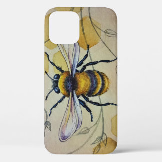 Vintage Bee nr. 1 en Honeycomb Waterverf Art iPhone 12 Hoesje
