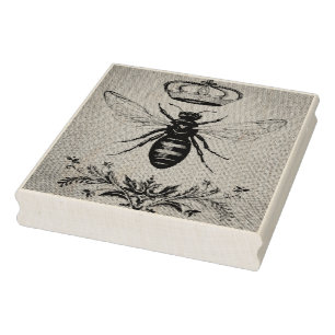 Vintage Bee nr. 3 Queen Crown Waterverf Art Rubberstempel