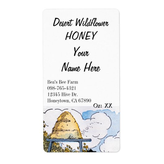 Vintage Beehive Custom Honey Canning Étiquettes (Devant)