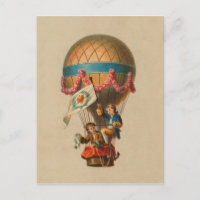 Vintage beeld Hart Vlag Hete Luchtballon