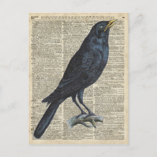 Vintage beeld op oude Encyclopedia pagina Briefkaart