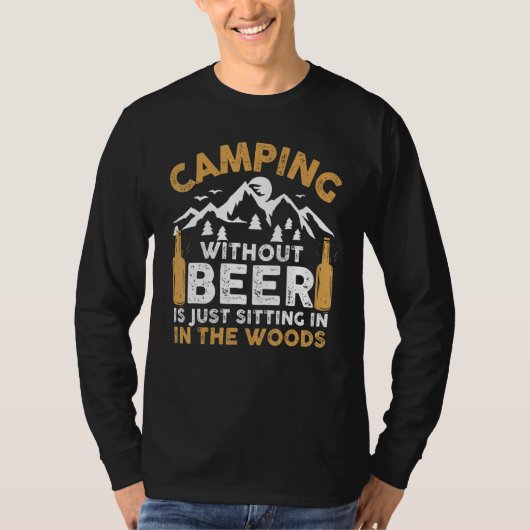 Vintage Beer Lover Camping T-shirt (Voorkant)