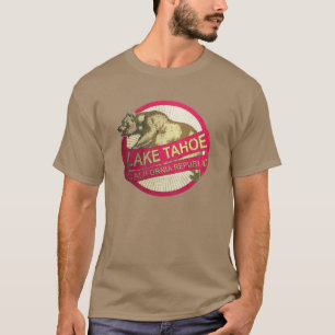 Vintage beer tshirt voor het meer van Tahoe Califo