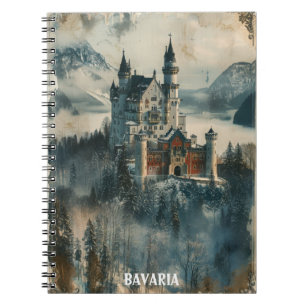 Vintage Beieren Neuschwanstein Kasteel Reizen Notitieboek