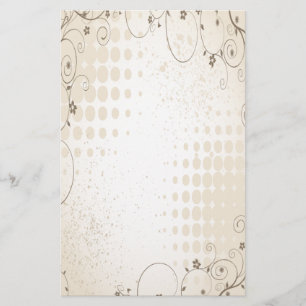 Vintage Beige Floral Briefpapier