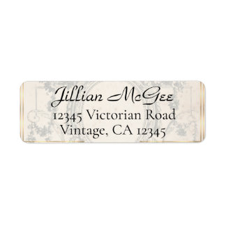 Vintage Beige, Gold Ornate Address Labels