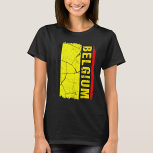 Vintage Belgische Vlag België Trots Wortels Erfgoe T-shirt