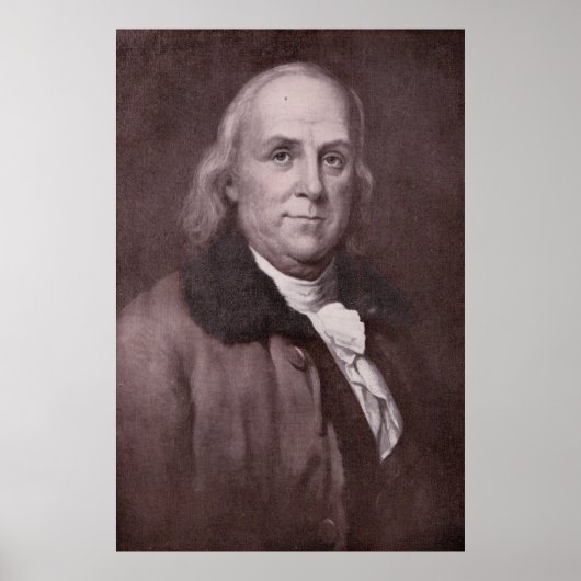 Vintage Benjamin Franklin Portrait Poster (Voorkant)