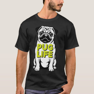 Vintage berg Mops Leven Minimalistische Vector Kun T-shirt