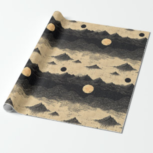 Vintage berglandschap met wolken (9) cadeaupapier