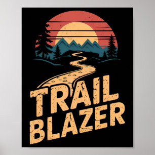 Vintage bergwandelaar trailblazer retro wandelen C Poster