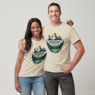 Vintage bergwandelavontuur kamperen uniseks t-shirt