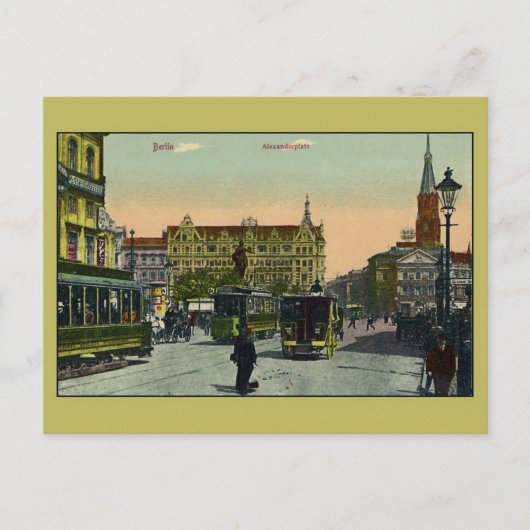 Vintage Berlin Alexanderplatz Briefkaart (Voorkant)