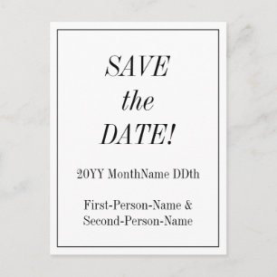 Vintage "BESPAAR DE DATUM!" Briefkaart