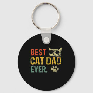 Vintage Best Cat Dad Ever Cat Daddy Gift Sleutelhanger