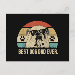 Vintage Best English Bulldog PAPA Ever shirt Vader Briefkaart