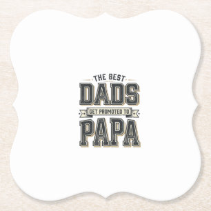 Vintage Beste Dads Gepromoveerd Tot Papa T-shirt O Kartonnen Onderzetters