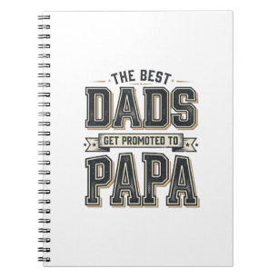 Vintage Beste Dads Gepromoveerd Tot Papa T-shirt O Notitieboek
