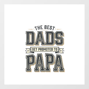Vintage Beste Dads Gepromoveerd Tot Papa T-shirt O Raamsticker