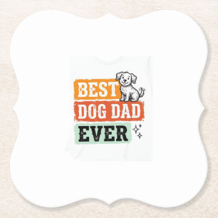 Vintage Beste Hond Papa Ooit Schattig Hond Shirt O Kartonnen Onderzetters