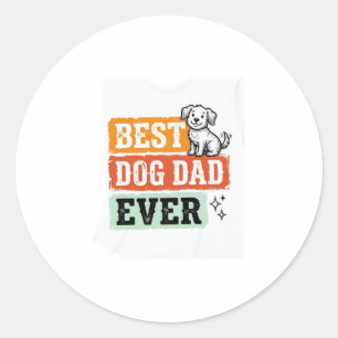 Vintage Beste Hond Papa Ooit Schattig Hond Shirt O Ronde Sticker
