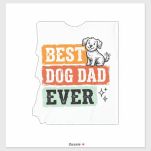 Vintage Beste Hond Papa Ooit Schattig Hond Shirt O Sticker