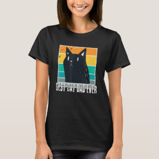 Vintage Beste Kat Vader Ooit Retro Vaderdag Mannen T-shirt