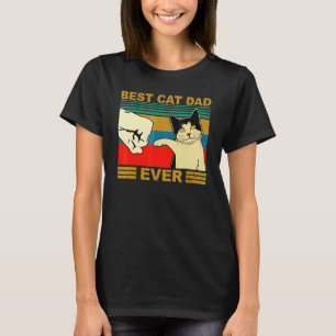 Vintage Beste Kat Vader Ooit Vuist Stomp Vaderdag T-shirt