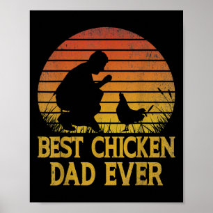 Vintage Beste Kip Papa Ever Kip Daddy Poster