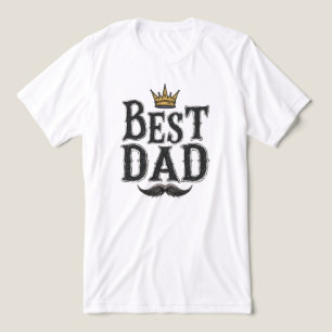 Vintage "Beste Papa Ooit" King Kroon en Snor T- Tri-Blend Shirt