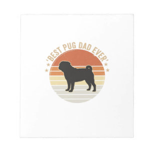 Vintage Beste Pug Vader Ooit Hond Liefhebber Shirt Notitieblok