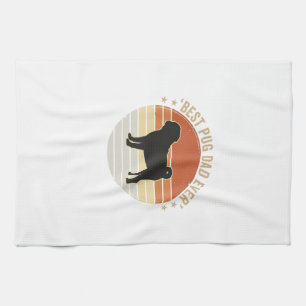 Vintage Beste Pug Vader Ooit Hond Liefhebber Shirt Theedoek