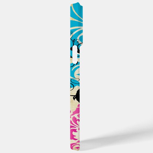 Vintage Beurre d'oiseau Damask coque iphone (Verso / Droite)