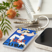 Vintage - Bezoek Cuba Sleutelhanger (Voorkant Rechts)