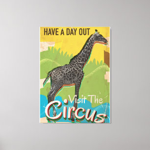 Vintage Bezoek de circus Poster kunst Canvas Afdruk