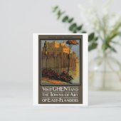 Vintage Bezoek Gent Poster Briefkaart (Staand voorkant)