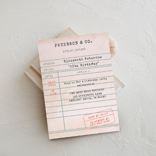 Vintage Bibliotheekkaart Boekenliefhebber Verjaard Kaart