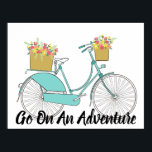 Vintage Bicycle and Quote Poster<br><div class="desc">Wall art featuring a vintage bicycle and flowers as well as a quote.</div>