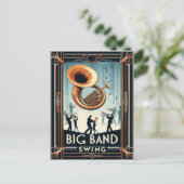 Vintage Big Band Swing Dance Briefkaart (Staand voorkant)