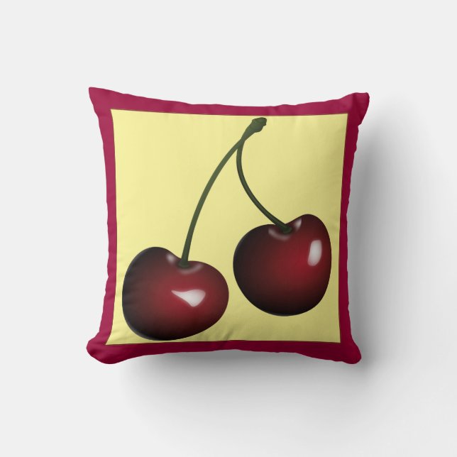 Vintage Big Cherries Pillow Kussen (Voorkant)