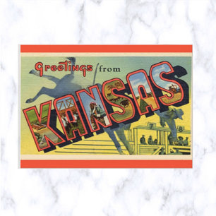 Vintage Big Letter Kansas Briefkaart