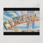 Vintage Big Letter Nebraska Briefkaart (Voorkant)