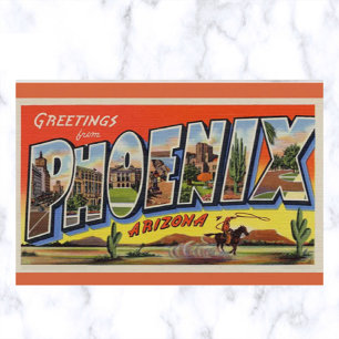 Vintage Big Letter Phoenix Arizona Briefkaart
